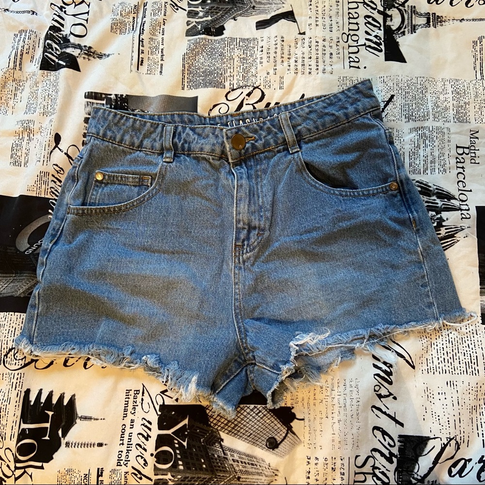 High Waisted Cutoff Jean Shorts